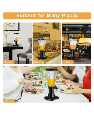 Set of 2 3L Cold Draft Beer Tower Dispenser Plastic w/LED Lights New