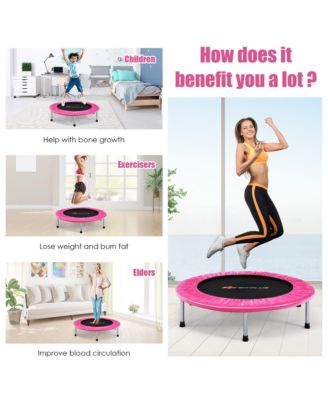 38" Mini Folding Trampoline Portable Recreational Fitness Rebounder
