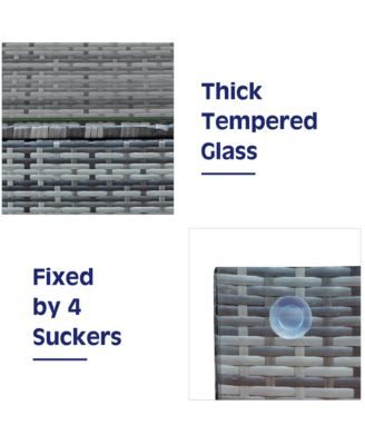 3 PC Patio Rattan Furniture Bistro Set Cushioned Sofa Chair Table