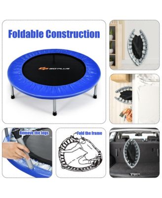 38" Mini Folding Trampoline Portable Recreational Fitness Rebounder