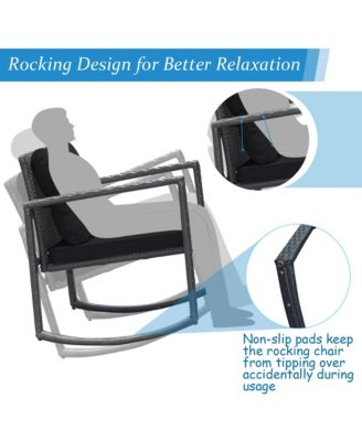 3PCS Patio Wicker Rattan Sofa Set Outdoor Sectional Conversation Set Garden Lawn