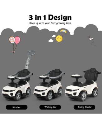 3 in 1 Ride on Push Car Toddler Stroller Sliding Car w/Music