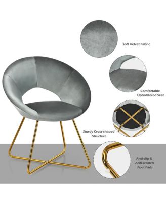 Modern Velvet Accent Chair Upholstered Vanity Chair