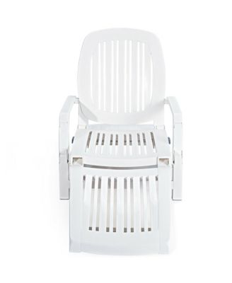 Patio Lounge Chair Chaise Adjustable Recliner Weather Resistant Wheels