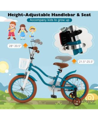 16 Inch Kids Bike with Front Handbrake and 2 Training Wheels