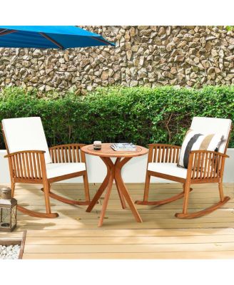 27 InchOutdoor Round Solid Wood Coffee Side Bistro Table