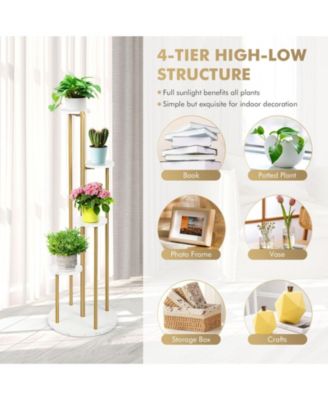 4-Tier 48.5 Inch Metal Plant Stand