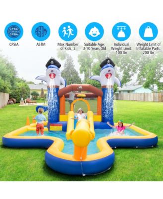 7-In-1 Water Slide Park with Splash Pool and Water Cannon without Blower