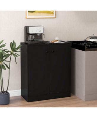2-Door Storage Cabinet Freestanding Storage Organizer with 3-Tier Shelf Entryway