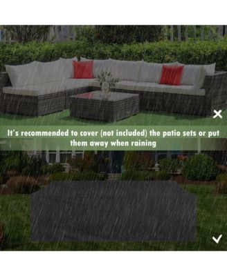 7PCS Patio Rattan Sectional Sofa Set Outdoor Furniture Set w/ Cushions