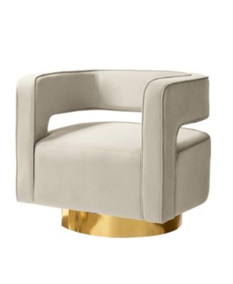 Carisa Contemporary Swivel 29.5" W Barrel Chair with Metal Base