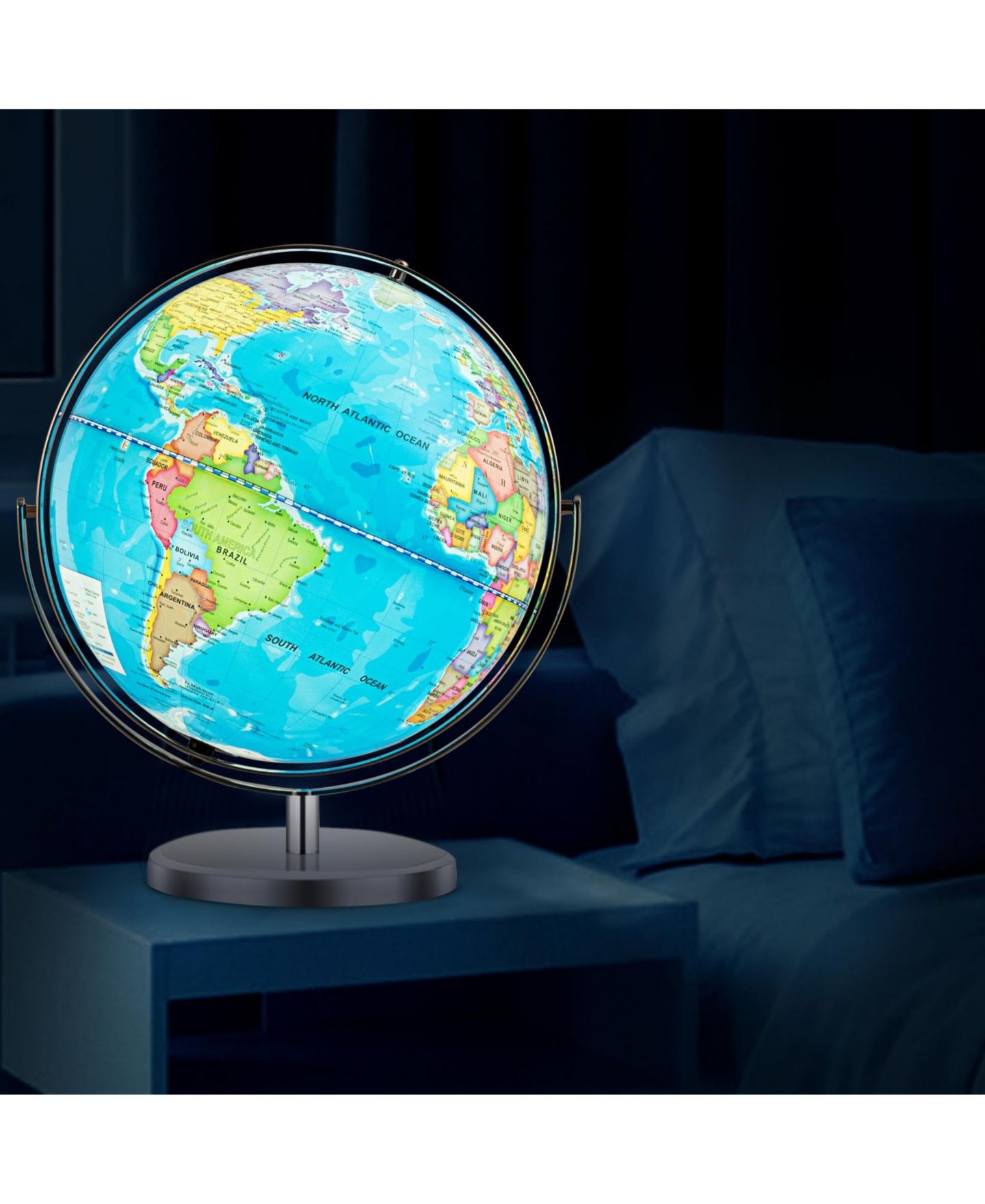 Детская игрушка SUGIFT 13" Illuminated World Globe, 720-Degree Rotating, Ages 3+ — фото 6
