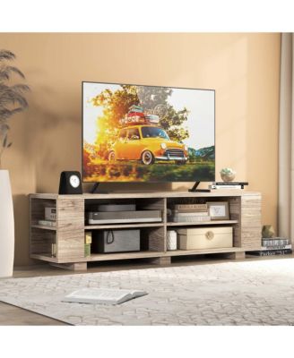 59" Wood TV Stand Console Storage Entertainment Media Center with Shelf