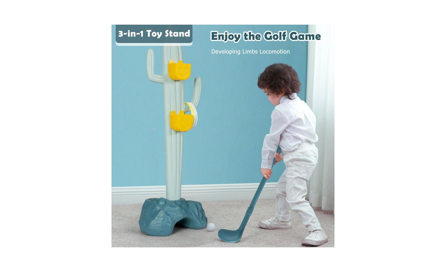 3 in 1 Toddler Sports Activity Center with Golf and Ring Toss