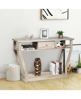 Modern Sofa Accent Table with Drawer Entryway Hallway Hall