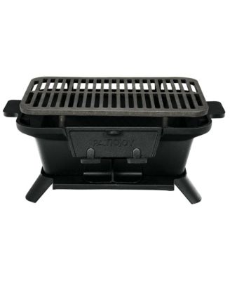 Heavy Duty Cast Iron Charcoal Grill Tabletop BBQ Grill Stove for Camping Picnic