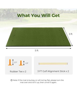 5 x 3 FT Golf Hitting Mat Artificial Indoor Outdoor Turf Golf Training Mat 20 mm