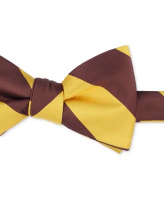 Men's Brown Gold Stripe Bow Tie