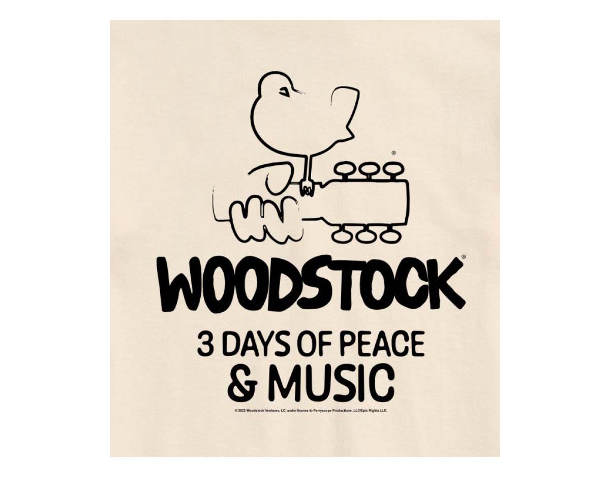 Airwaves Hybrid Apparel Woodstock 3 Days Of Peace And Music Men's Short Sleeve Tee In Athletic Heather