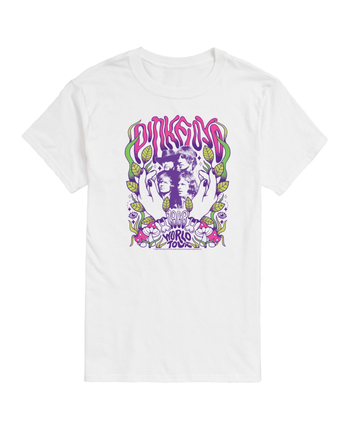 Мужская футболка AIRWAVES Hybrid Apparel Pink Floyd Psychedelic Short Sleeve, цвет: Белый — фото 1