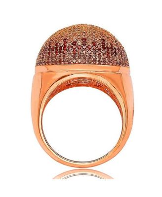 Suzy Levian Sterling Silver Cubic Zirconia Color Blend Dome Ring