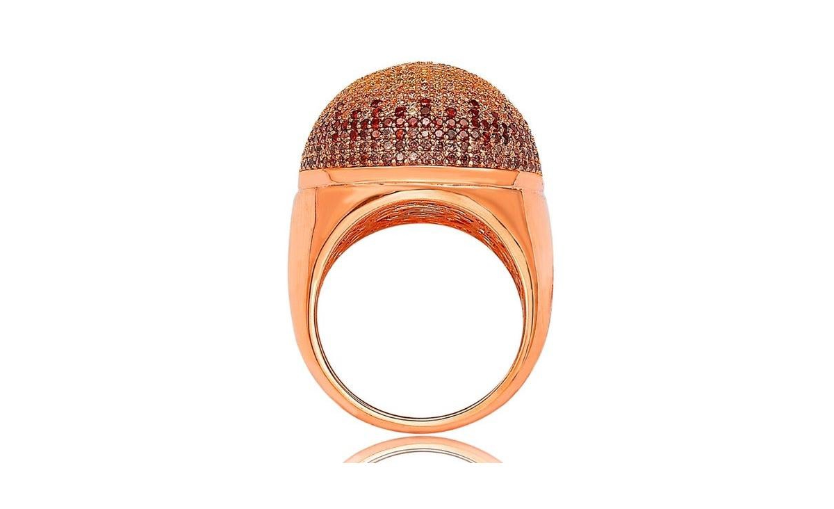 Suzy Levian New York Suzy Levian Sterling Silver Cubic Zirconia Color Blend Dome Ring