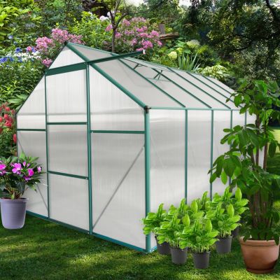 Aluminum Polycarbonate Greenhouse with Raised Base