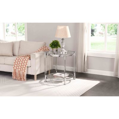 Contemporary Acrylic End Table with Glass Top