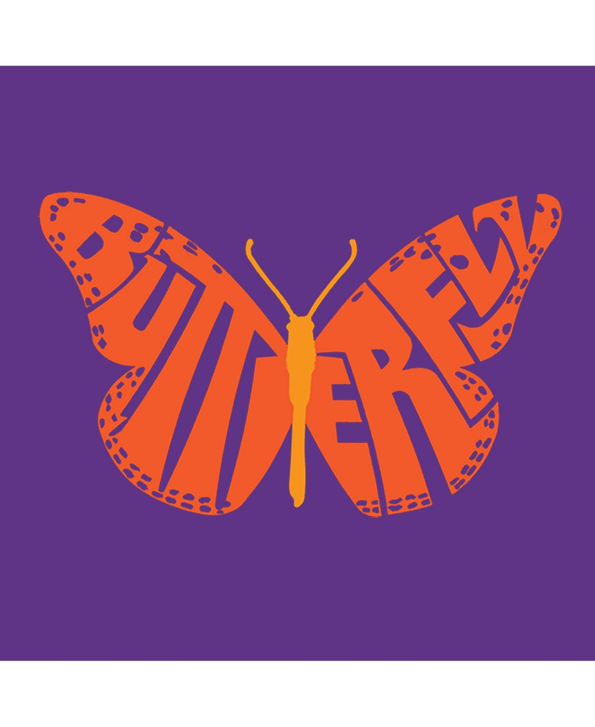 La Pop Art Girls Butterfly Word Art Long Sleeve T-Shirt