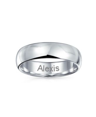 Plain Simple Dome Couples Sterling Silver Band Ring 5MM