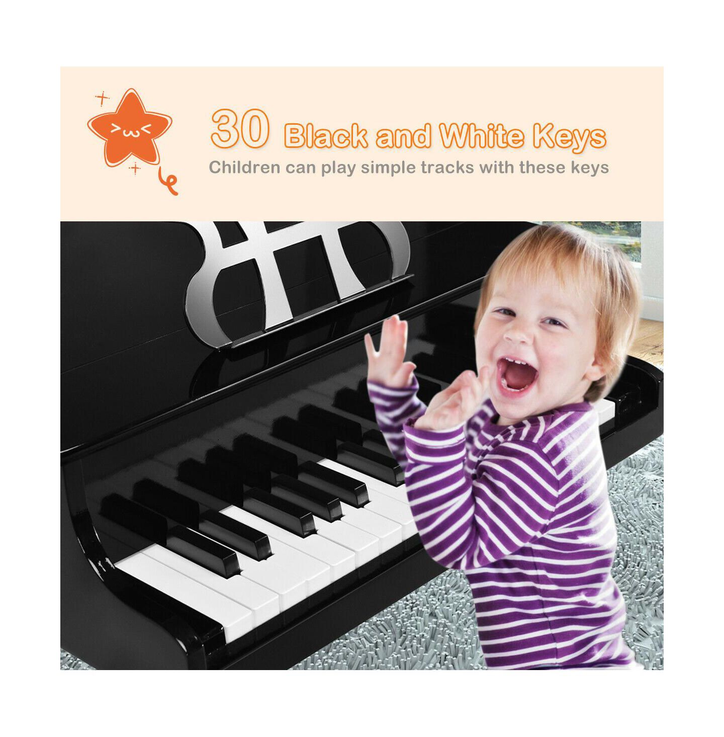 Детская игрушка SUGIFT 30-Key Wooden Grand Piano with True Tones, Ages 3+ — фото 7