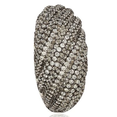 Suzy Levian Sterling Silver Cubic Zirconia Roping Ring
