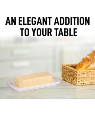 Classic Style Porcelain White Butter Dish With Lid