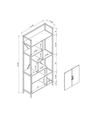 Streamdale Bookcase Dark Taupe Black