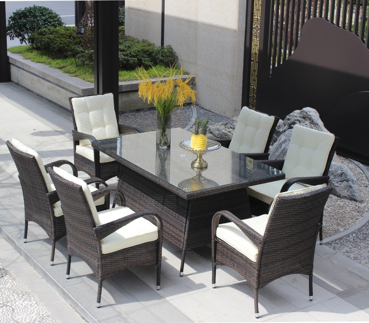 Streamdale 7-Piece Patio Dining Set with Cushions