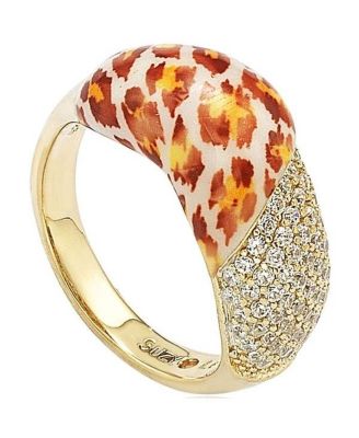 Suzy Levian Sterling Silver Cubic Zirconia Pave Leopard "Wild Side" Ring