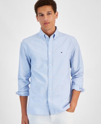 Tommy Hilfiger - Men's Gingham Long Sleeve Button-Down Oxford Shirt