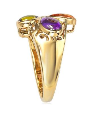 Sterling Silver Cubic Zirconia Multi Color Ring
