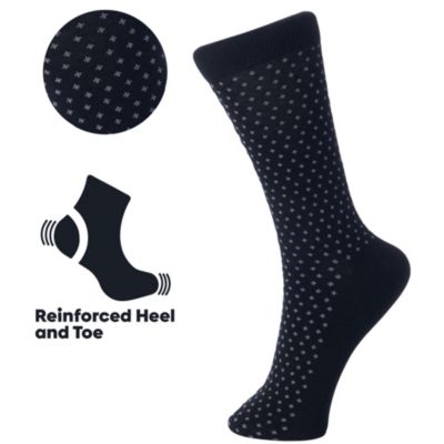 Men's Dress Socks 6 Pair Crew Sock Cotton Dress Socks for Men Solid Ribbed Argyle Pattern Multicolor Fun Designs