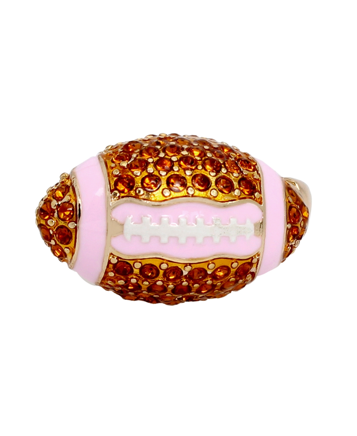 Betsey Johnson Faux Stone Football Cocktail Ring In Gold