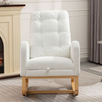 High Back Accent Rocking Chair with Footrest