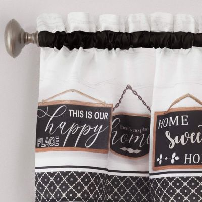 Modern Farmhouse Complete 3 Piece Rod Pocket Tier and Valance Kitchen Curtain Set