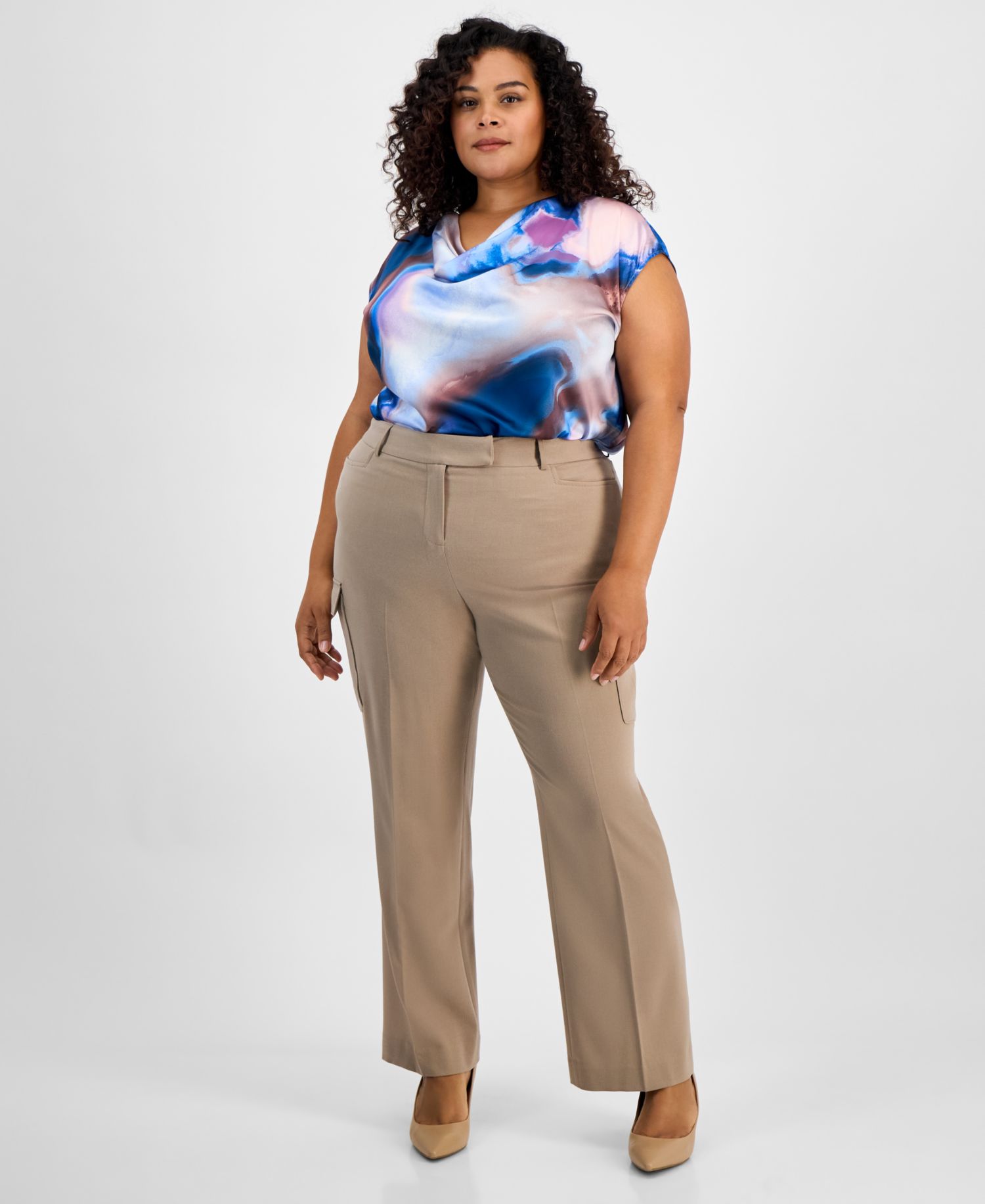 ASL Plus Size Straight-Leg Cargo Pants