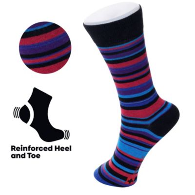 Men's Dress Socks 6 Pair Crew Sock Cotton Dress Socks for Men Solid Ribbed Argyle Pattern Multicolor Fun Designs