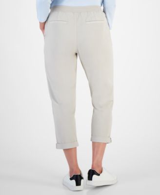 Petite Pull-On Cuffed Twill Ankle Pants, Created for Macy's  