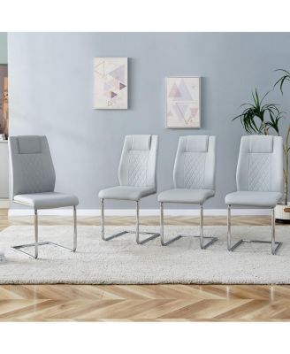 Set of 6 Faux Leather Cushioned Side Chairs