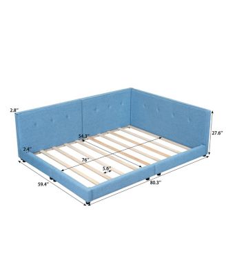 Upholstered Full Size Platform Bed With USB Ports