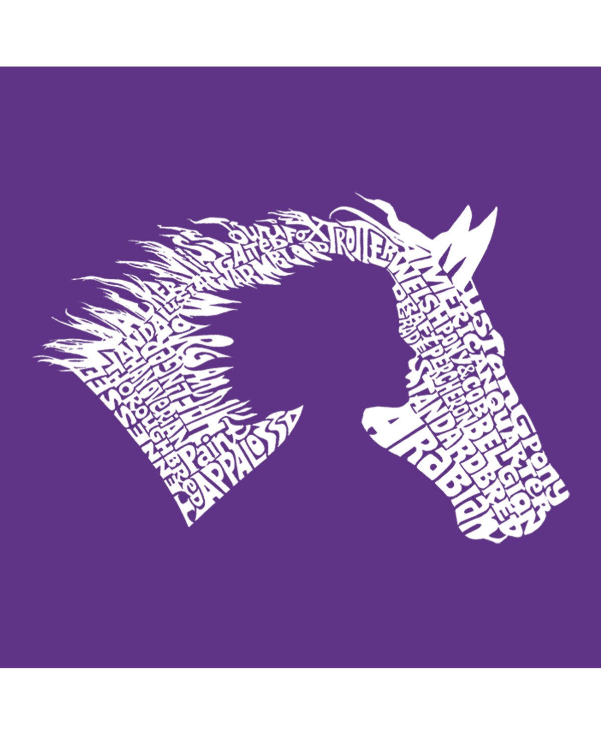 La Pop Art Girls Horse Word Art T-Shirt