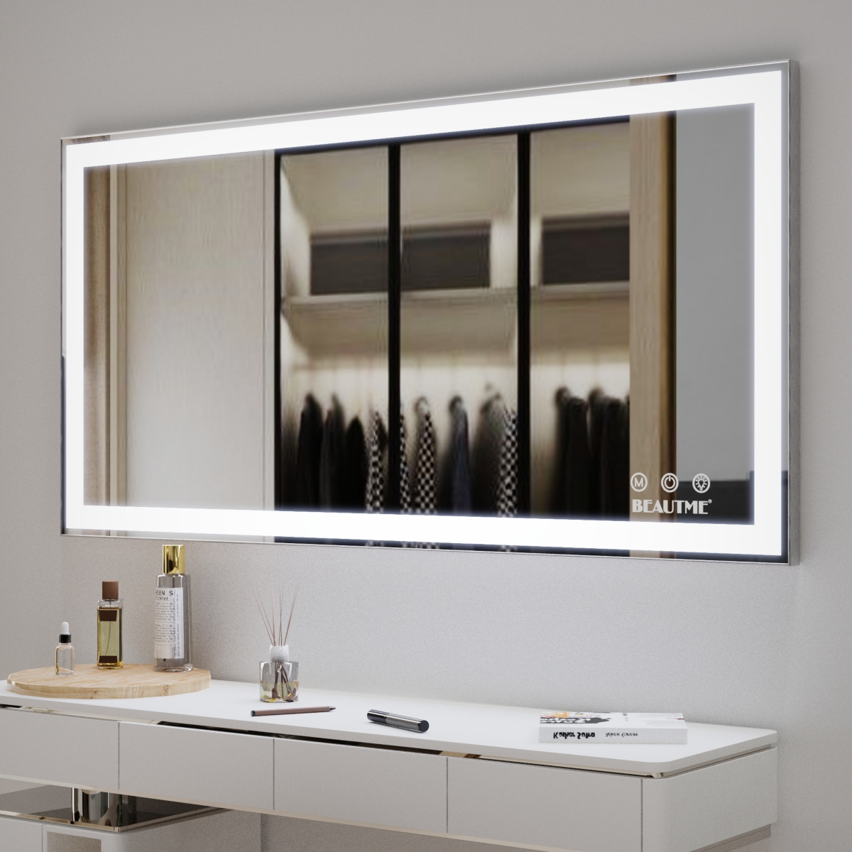 Smart Led Wall Mounted Bathroom Vanity Mirror - Silver