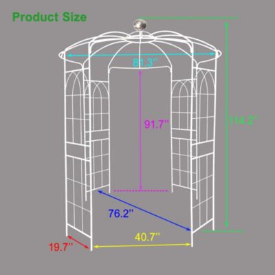 Streamdale White Birdcage Shape Wedding Pergola - 81.3" X 114.2"